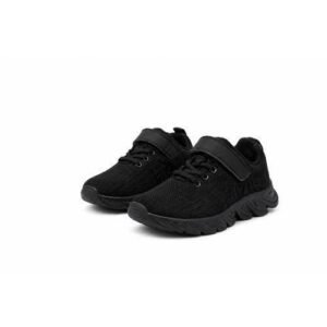 Kids school black shoes mesh